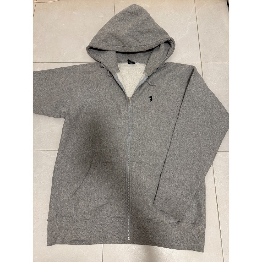 Union LA Frontman Logo Full Zip Hoodie Grey Size L Made in Canada AS IS